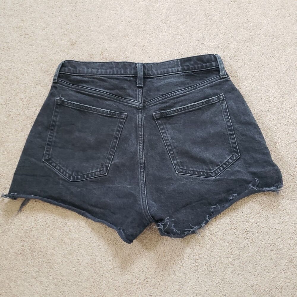 Abercrombie & Fitch Black High Rise Mom Shorts Curve Love Cuffed Button Fly 29/8 - Picture 2 of 8